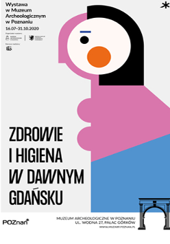 Plakat wydarzenia: kolorowa grafika z zarysem sylwetki, czarne napisy na szarym tle