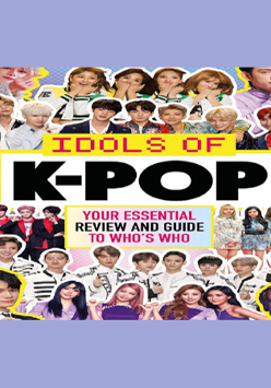 Grafika przedstawiająca zdjęcia koreańskich idoli, na środku duży napis "K-pop"