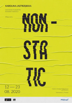 Na żółtym tle widać czasny ekspresyjny napis Non Sta Tic.