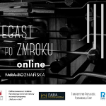 Na tle zdjęcia popychaczy w mechaniźmie organów widnieje biały napis Ladegast po zmroku online, Fara Poznańska.