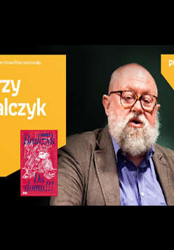 Plakat wydarzenia ze zdjęciem prof. Bralczyka