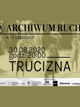 Plakat z informacjami o wydarzeniu, oliwkowe tło
