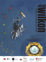 Na granatowym tle jedna z ilustracji Wilkonia: rycerz na koniu, za nim siedzi czarna postać. Po prawej czarne napisy informujące o wydarzeniu.