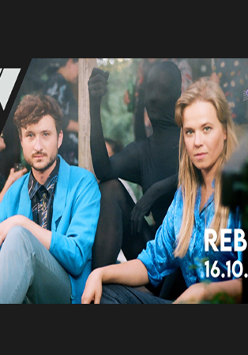 Plakat wydarzenia ze zdjęciem artystów.