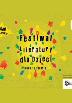 Kolorowe liście na oliwkowym tle. Na środku czarne napisy - nazwa Festiwalu.