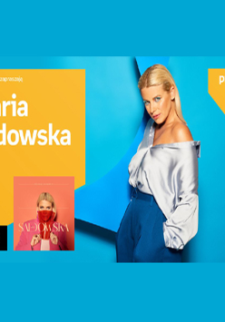 Maria Sadowska na zdjęciu, po lewej w żołtej ramce informacje o wydarzeniu.