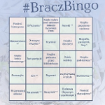 Plansza do zabawy. Na górze napis #BraczBingo.