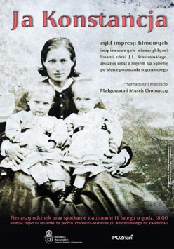 Na zdjęciu córka J.J. Kraszewskiego z dziećmi. Na górze czerwony napis - tytuł cyklu.