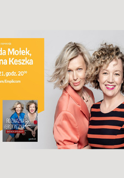 Na zdjęciu Magda Mołek i Joanna Keszka, po lewej informacje o wydarzeniu.