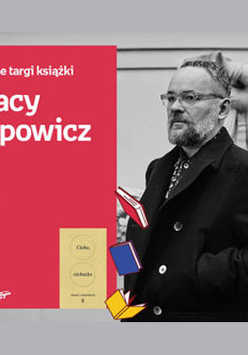 Plakat wydarzenia ze zdjęciem pisarza.