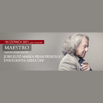 Plakat ze zdjęciem Marka Pijarowskiego. Białe napisy na szarym tle z nazwą wydarzenia.