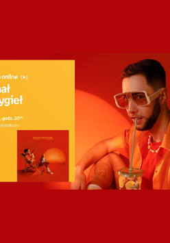 Plakat wydarzenia ze zdjęciem artysty.