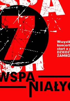 Na środku liczba 7 pod spodem napis: Wspaniałych. Dodatkow informacja, że start koncertów o godz. 19:30.