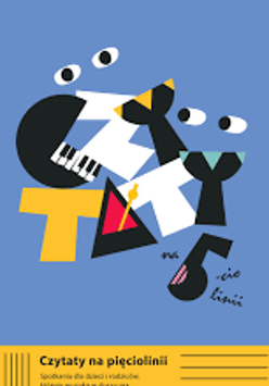 Kolorowe literki układające się w wyraz "Czytaty" na niebieskim tle. Na dole informacje o wydarzeniu.