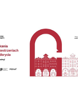 Grafika przedstawiająca rząd białych i czerwonych kamienic, nad którymi pojawia się motyw otwartej kłódki. Po lewej czarne i czerwone napisy z nazwą cyklu.