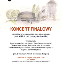 Plakat z informacjami o koncercie.