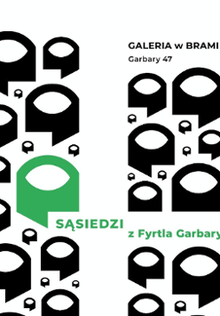 Logotypy galerii i nazwa wystawy.
