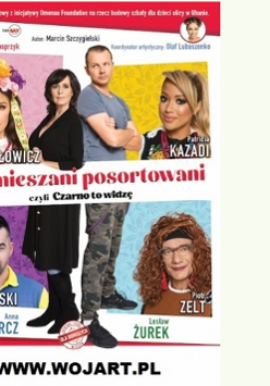 Plakat z informacjami o wydarzeniu i zdjęciami aktorów.