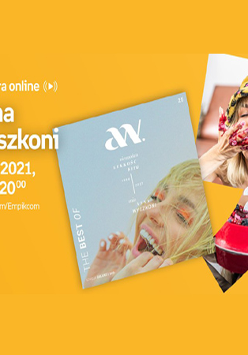 Plakat z informacjami o wydarzeniu, pomarańczowe tło. Po prawej zdjęcie Anny Wyszkoni i okładki nowej płyty.