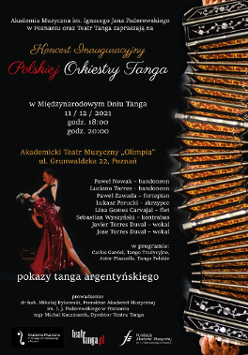 Zdjęcie tańczącej pary i informacje o wydarzeniu.