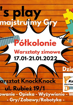 plakat warsztatów let's play