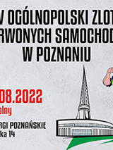 plakat wydarzenia; na szarym tle najważniejsze informacje dotyczące imprezy; w lewym górnym rogu czerwony znaczek z napisem "MTP"; w prawym górnym rogu kontur Województwa Wielkopolskiego z koziołkiem-strażakiem i napisem "Fundacja STRAŻACY WIELKOPOLSKI"; poniżej rysunek wozu strażackiego oraz iglicy MTP