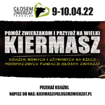 Nazwa wydarzenia oraz logo fundacji Głosem Zwierząt.