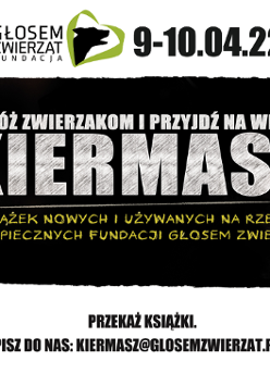 Nazwa wydarzenia oraz logo fundacji Głosem Zwierząt.