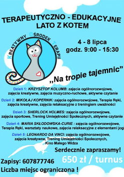 Kot oraz podstawowe dane na temat zajęć.
