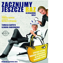 Plakat z informacjami o wydarzeniu i zdjęciami aktorów.