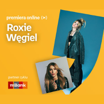 Plakat ze zdjęciem piosenkarki i okładką płyty w prawej części. W części lewej u góry białe napisy na pomarańczowym tle.