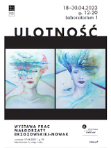 W środkowej części dwa portrety kobiece autorstwa Małgorzaty Brzozowskiej-Nowak. Na górze i na dole plakatu napisy informujące o wydarzeniu.