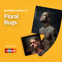 Plakat ze zdjęciem artysty i okładką płyty w prawej części. W części lewej u góry białe napisy na pomarańczowym tle.