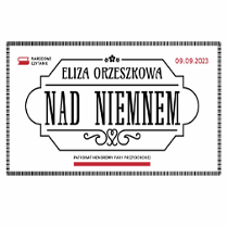 Ozdobna grafika z tytułem "Nad Niemnem" i datą Narodowego Czytania 9.09.