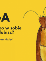 owad ze smutna miną na żółtym tle