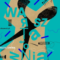 czarne, duże nożyczki umieszczone na tle przypominający szary papier, wycięty w nieregularny, geometryczny kształt.