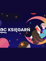 czytająca postać na księżycu rogaliku