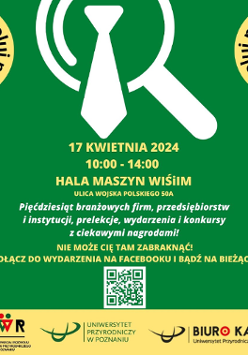 plakat z zielonym tlem