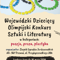 5 koł olimpijskich wypełnionych plasteliną w odpowiednich kolorach po nimi tytuł konkursu czarna czcionka na jasnym tle