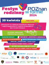 kolorowe prostokatky w liczbie 12, na których sa wypisane aktrakcje festynu i ipodstawowe nformacje
