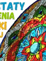 czerwono-niebieska mozaika szklana