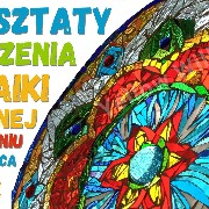 czerwono-niebieska mozaika szklana