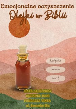 narysowana buteleczka z olejkiem na pastelowobrązowym tle