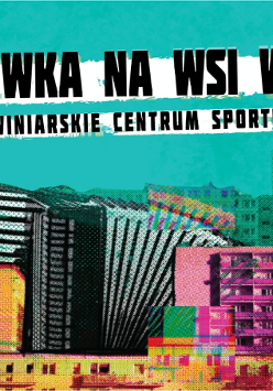 zdjęcie blokowiska na którym zamiast budynku znajduje się powiększony akordeon