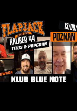 Plakat ze zdjęciem członków zespołu i informacjami o wydarzeniu.