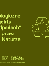 Na ciemnozielonym tle duży jasnozielony napis z nazwą wydarzenia. Po prawej zdjęcie dłoni wsypującej do miski jakieś zioła. Obok stoi kilka innych misek i rolki papieru toaletowego.