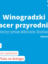 Na niebieskim tle białe i czerwone napisy z nazwą, datą i miejscem wydarzenia.
