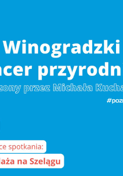 Na niebieskim tle białe i czerwone napisy z nazwą, datą i miejscem wydarzenia.