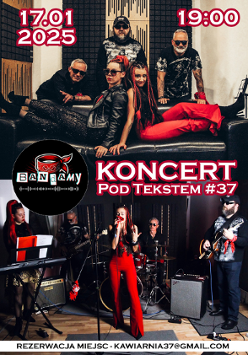 Dwa zdjęcia członków zespołu. Na górnym wszyscy pozują do zdjęcia: kobietą siedza na kanapie, mężczyni stoją za nimi. Na dolnym występują na scenie.