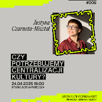 Czarne napisy na szarym tle. Po prawej stronie w ramce zdjęcie Justyny Misztal.